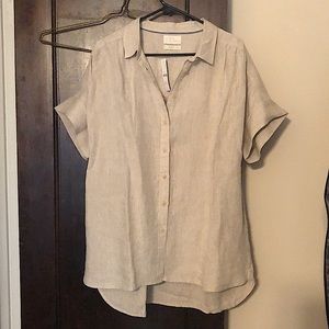 J Crew Linen Shirt Large Tall NWT